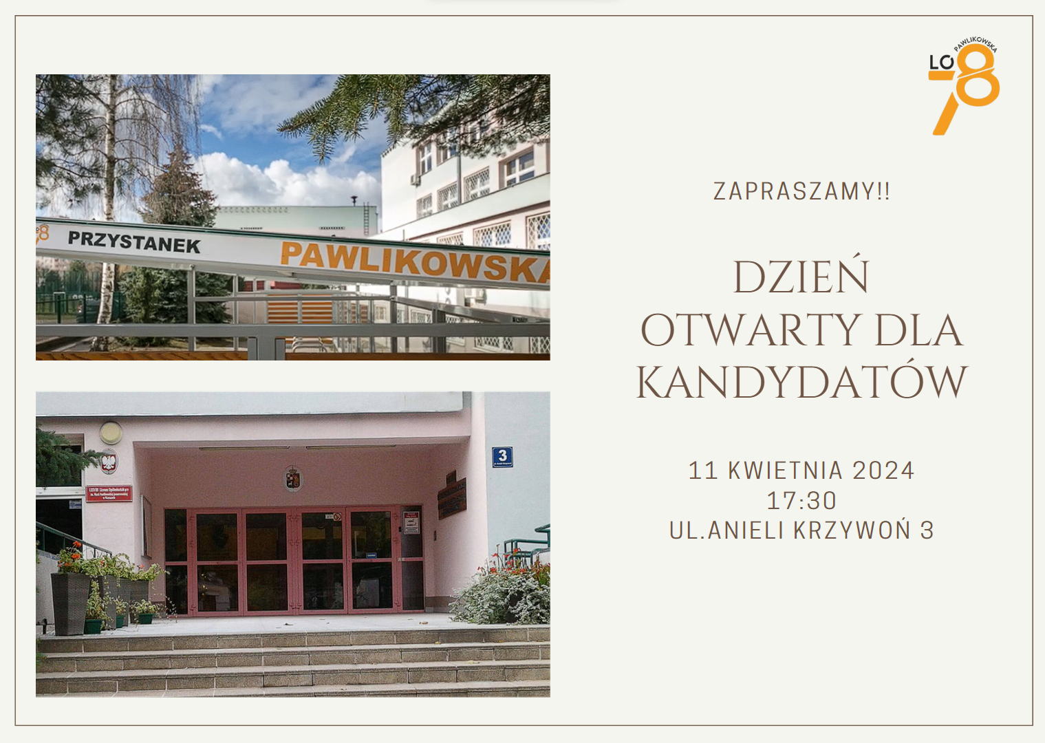 Oficjalna strona LXXVIII Liceum Ogólnokształcącego im. Marii